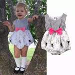 Black & White Striped Easter Romper