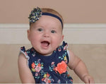 Navy Blue Floral Headband