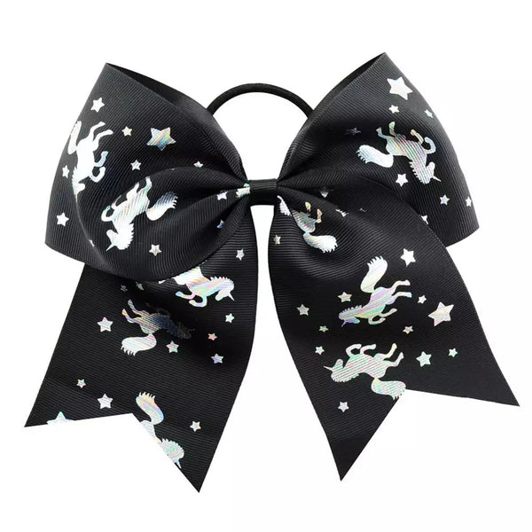 7" Unicorn Cheer Bow