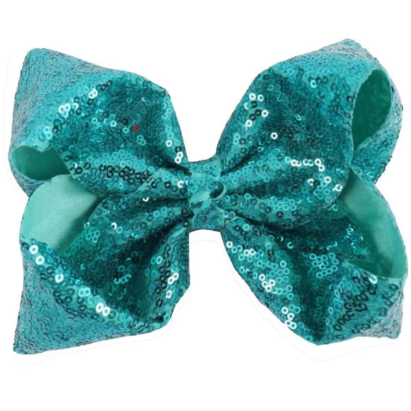 Xtra Large 7" Teal Sequin Bow
