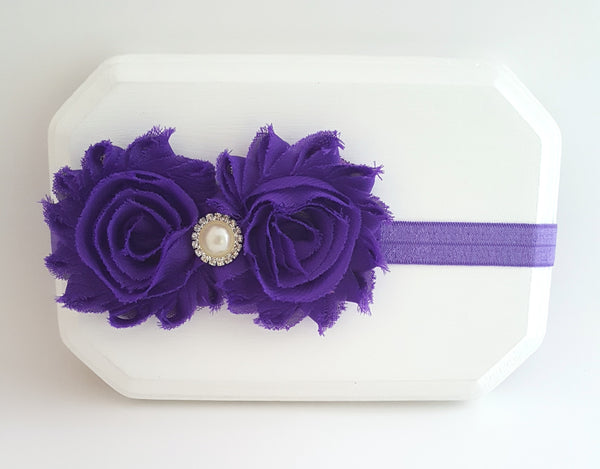 Purple Headband, Purple Flower Girl Headband - LoliBean