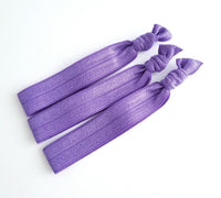 Purple Hair Tie Set, Set of 3 Yoga Hair Ties - LoliBean
