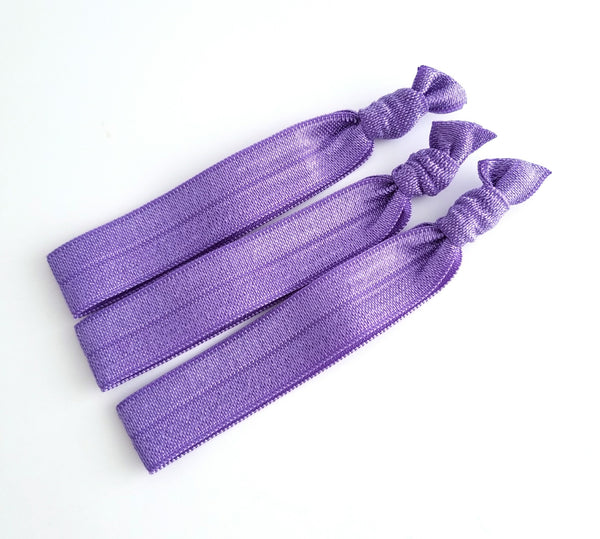 Purple Hair Tie Set, Set of 3 Yoga Hair Ties - LoliBean