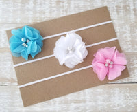 Baby Headband Set, Pink and Blue Headband Set, Baby Headbands - LoliBean