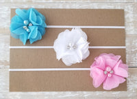 Baby Headband Set, Pink and Blue Headband Set, Baby Headbands - LoliBean