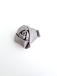 Gray Satin Rose Hair Clip - LoliBean