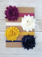 Fall Headband Set, Burgundy Headband, Mustarg Gold Headband - LoliBean