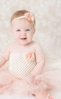 Petite Flower Headband, Embellished Headband, Newborn Headband - LoliBean