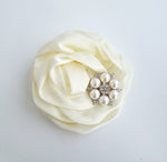 Ivory Bridal Hair Clip, Flower Girl Hair Clip - LoliBean