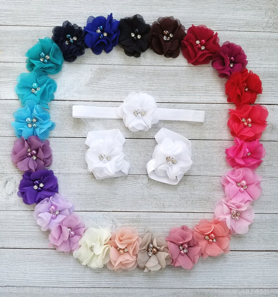 Barefoot Baby Sandals and Headband Set - LoliBean