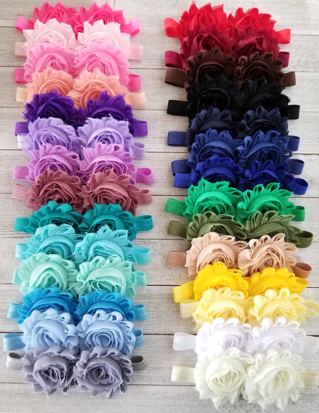 Pick 3 Headbands, Shabby Flower Headbands - LoliBean