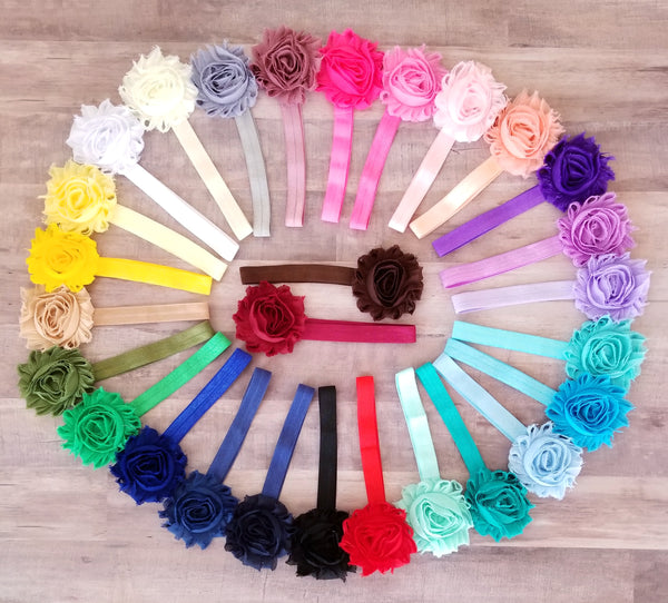 Pick 4 Shabby Flower Headbands - LoliBean