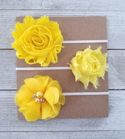 Yellow Headband Set, Yellow Baby Headbands, Newborn Headbands, Girls Headbands - LoliBean
