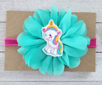 Hot Pink and Teal Unicorn Headband - LoliBean