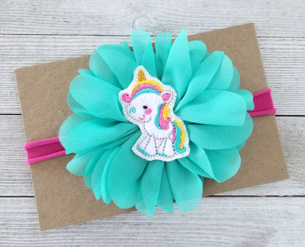 Hot Pink and Teal Unicorn Headband - LoliBean