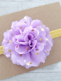 Lavender and Gold Headband, Gold Polka Dot Headband - LoliBean