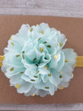 Mint and Gold Polka Dot Headband, Gold Baby Headband, Polka Dot Headband - LoliBean