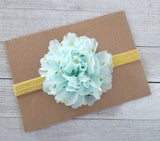 Mint and Gold Polka Dot Headband, Gold Baby Headband, Polka Dot Headband - LoliBean