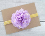 Lavender and Gold Headband, Gold Polka Dot Headband - LoliBean