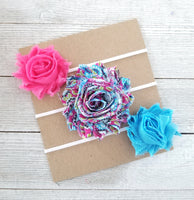 Teal and Hot Pink Headband Set, Baby Headband Set - LoliBean