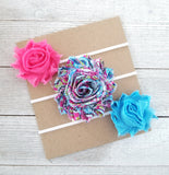 Teal and Hot Pink Headband Set, Baby Headband Set - LoliBean