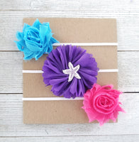 Mermaid Headband Set, Hot Pink Headband, Purple Headband, Teal Headband - LoliBean