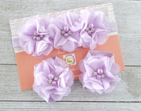 Lavender Barefoot Sandals and Matching Headband - LoliBean
