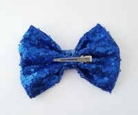 5" Royal Blue Sequin Bow - LoliBean