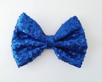5" Royal Blue Sequin Bow - LoliBean