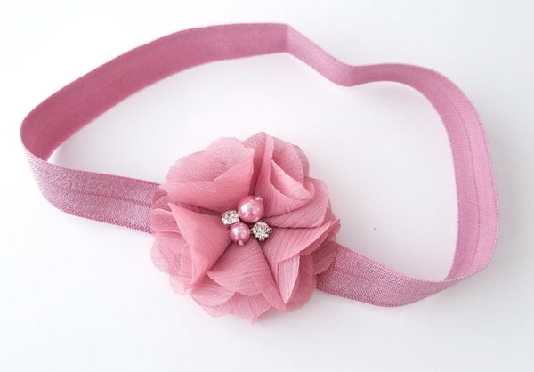 Rosey Mauve Headband, Mauve Headband - LoliBean