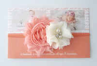 Peach and Ivory Headband - LoliBean