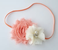 Peach and Ivory Headband - LoliBean