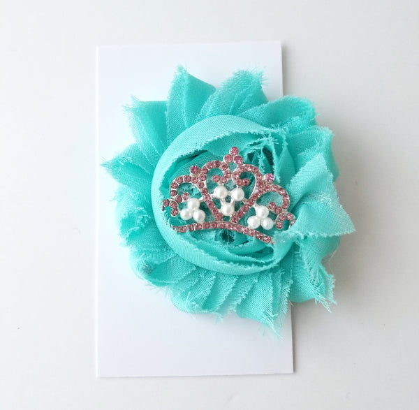 Aqua Princess Hair Clip | Rhinestone Tiara - LoliBean