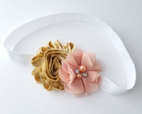 Peach and Gold 1st Birthday Headband