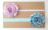 Baby Headband Set, Newborn Headbands, Aqua and Mauve Headbands - LoliBean