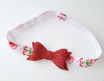 Red Glitter Bow Headband  | Floral Headband - LoliBean