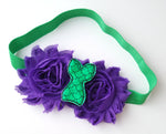 Purple and Green Mermaid Headband, Mermaid Cake Smash Bows