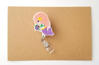 Pink Mermaid Badge Reel