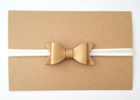 Gold Nylon Bow Headband - LoliBean