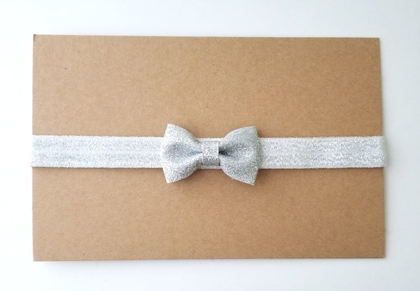 Little Silver Bow Headband