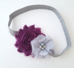 Plum and Gray Headband, Holiday Headband - LoliBean