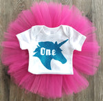 Hot Pink and Teal Unicorn 1st Birthday Outfit - LoliBean