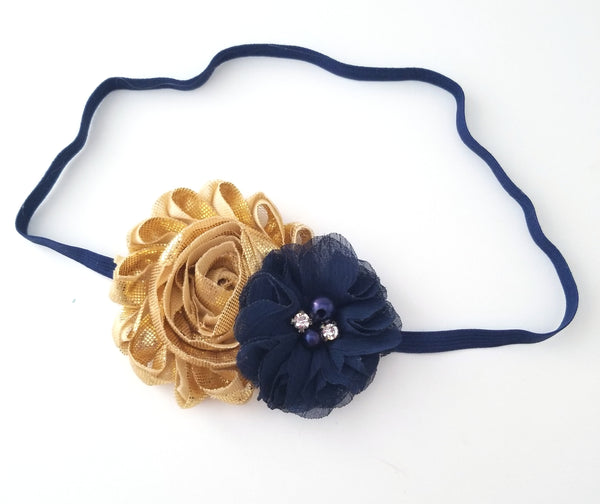 Gold & Navy Headband