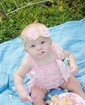 Pink and Gold First Birthday Headband - LoliBean