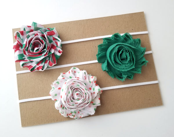 Holiday Headband Set, Set of 3 Christmas Headbands - LoliBean