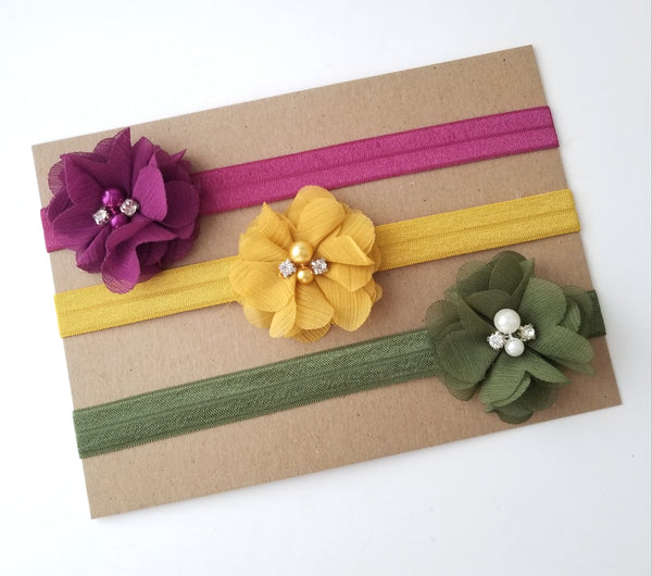 Fall Headband Set - Set of 3 Headbands - LoliBean