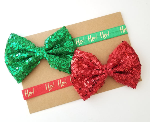 Red & Green Holiday Headband Set - LoliBean