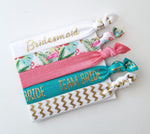 Bridesmaid Hair Tie Set, Beach Wedding Hair Ties