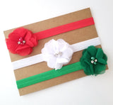 Holiday Headband Set, Set of 3 Christmas Headbands