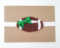 Brown Chiffon Football Headband
